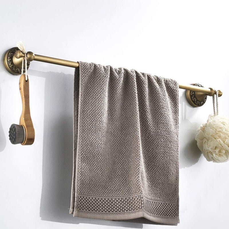 Leyden Antique Towel Bar,Adjustable Towel Holder Rod Brass Bathroom Accessories Expandable 15.2 to 27.8 Inch Vintage Wall Mount - Image 2